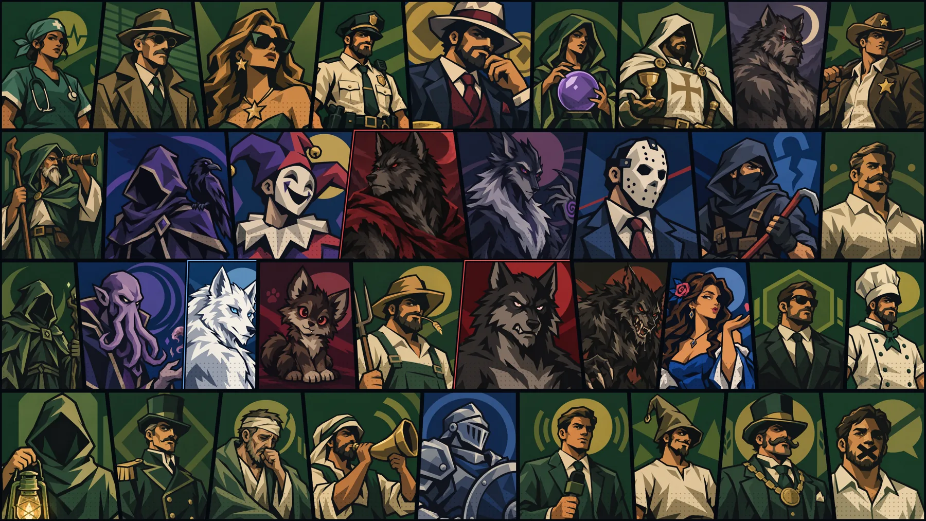 All 36 Werewolf characters in a comic collage